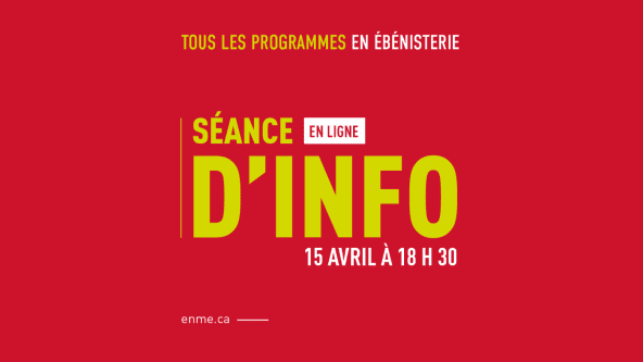 visuel de la séance d'info en ligne, fond rouge