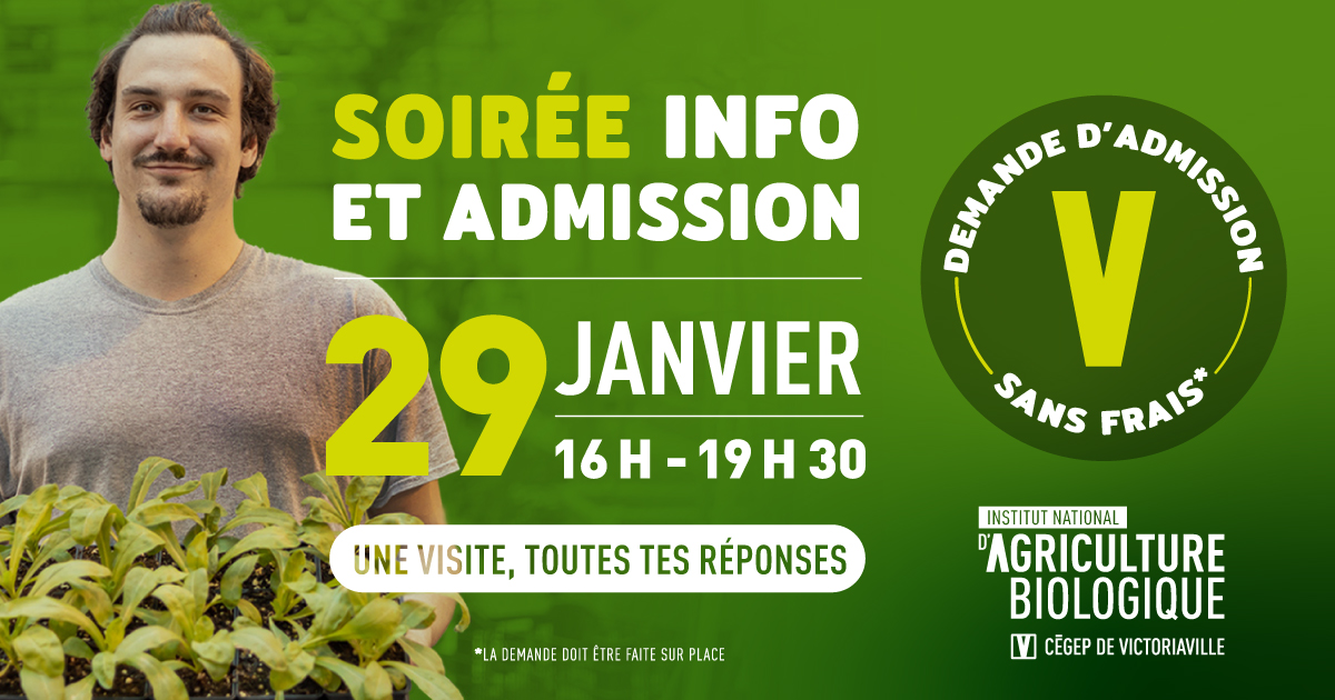Visuel dans les tons de vert où on voit un étudiant avec les infos