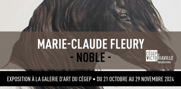 visuel annonçant l'exposition Noble de Marie-Claude Fleury, on y voit un cheval