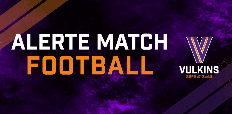 Visuel format Web qui fait mention d'une alerte match pour les Vulkins football