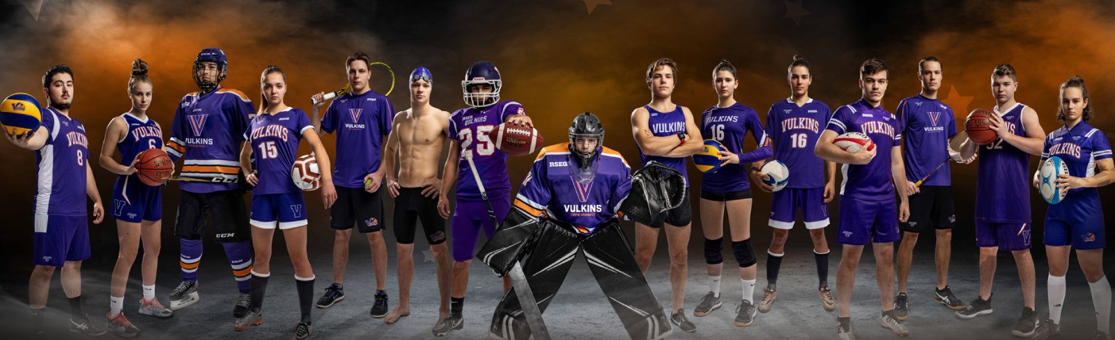Photo d'élèves Vulkins représentant tous les sports