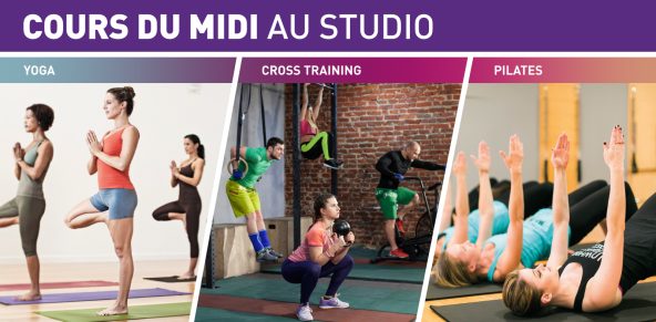 visuel officiel cours du midi au Studio Yoga, Cross-training et Pilates