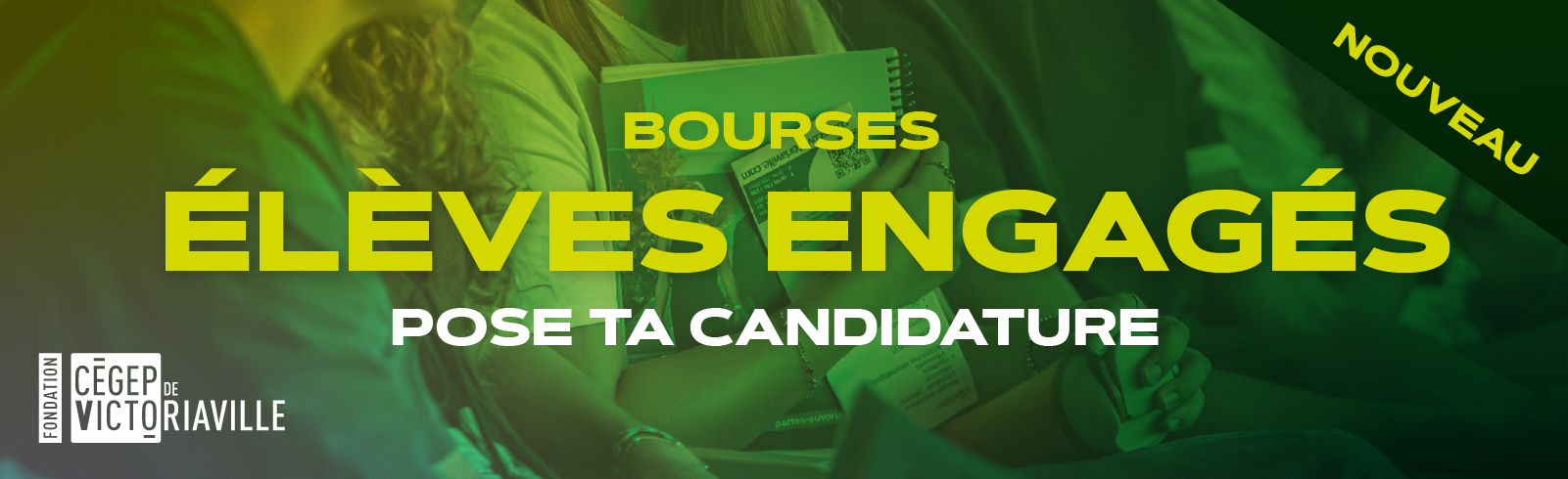 visuel officiel Bourses Élèves engagés nouveau Fondation du Cégep de Victoriaville